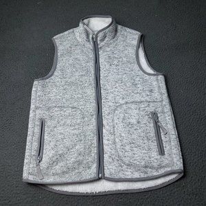 Thread+Supply Fleece Lined Vest Jacket Womens Size S Small Gray  Zip Up